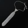 Rhinestone Necktie Necklace Sparkly Long Necktie Fashionable Jewelry Necklace Shiny for Women Men Party Wedding Prom