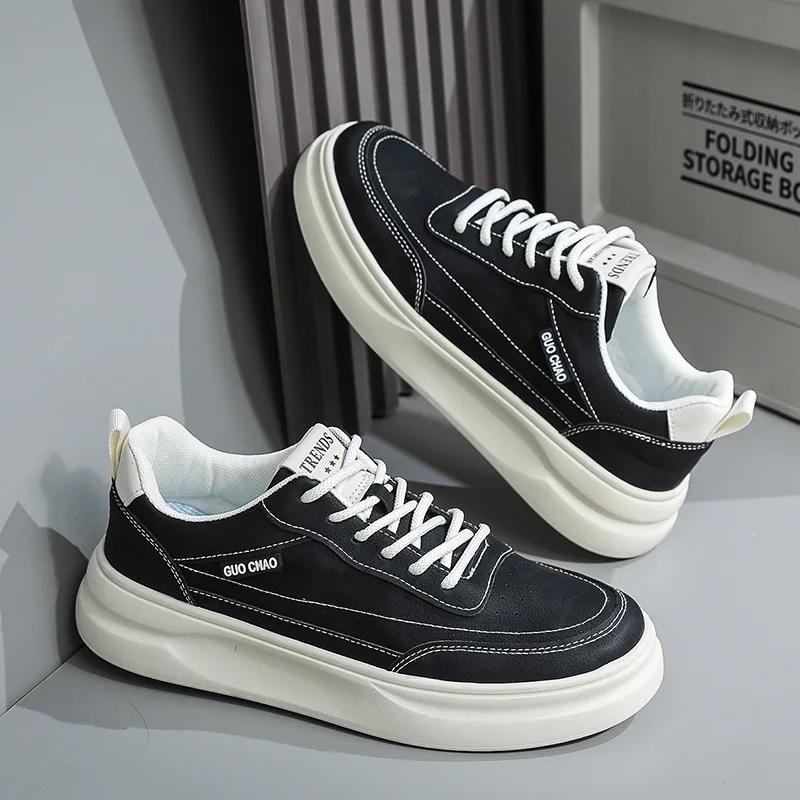 

Модная осенняя мужская повседневная обувь Модные мужские кроссовки Износостойкие мужские туфли на платформе 2024 Новые мягкие мужские кроссовки Tenis Hombres 39 чёрный