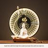 Ceramic Seated Guanyin On Lotus with Light Ring and Anjali Mudra for Home Decor