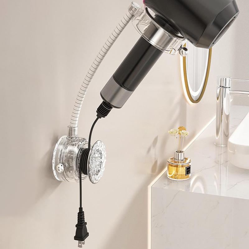 Suction Cup Lazy Hair Dryer Curling Wand Storage Rack Bathroom Toilet Punch-Free Bracket Straight Hair Storage Hair Dryer Rack