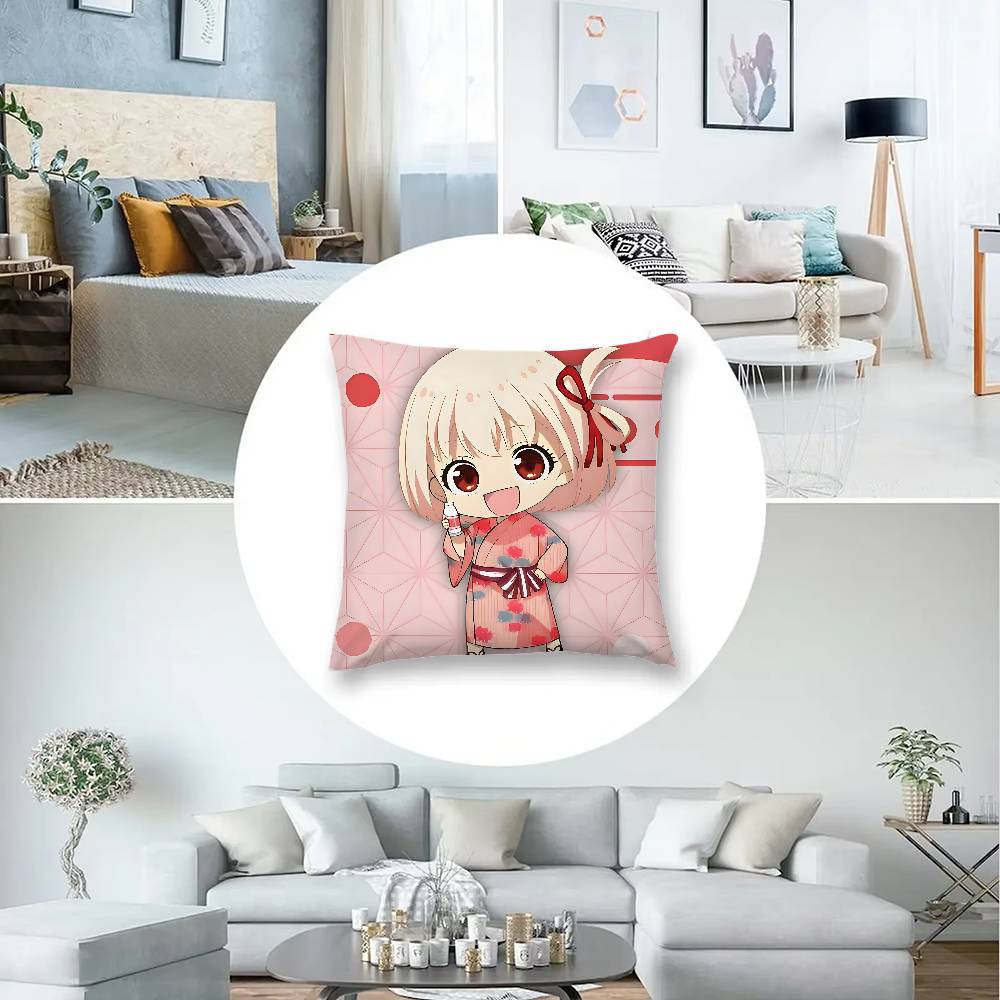Kawaii L-Lycoris Recoil C-Chisato Kissenbezug Kissen Zum Abdecken Wohnaccessoires Wohnzimmerdekoration Kissenbezüge