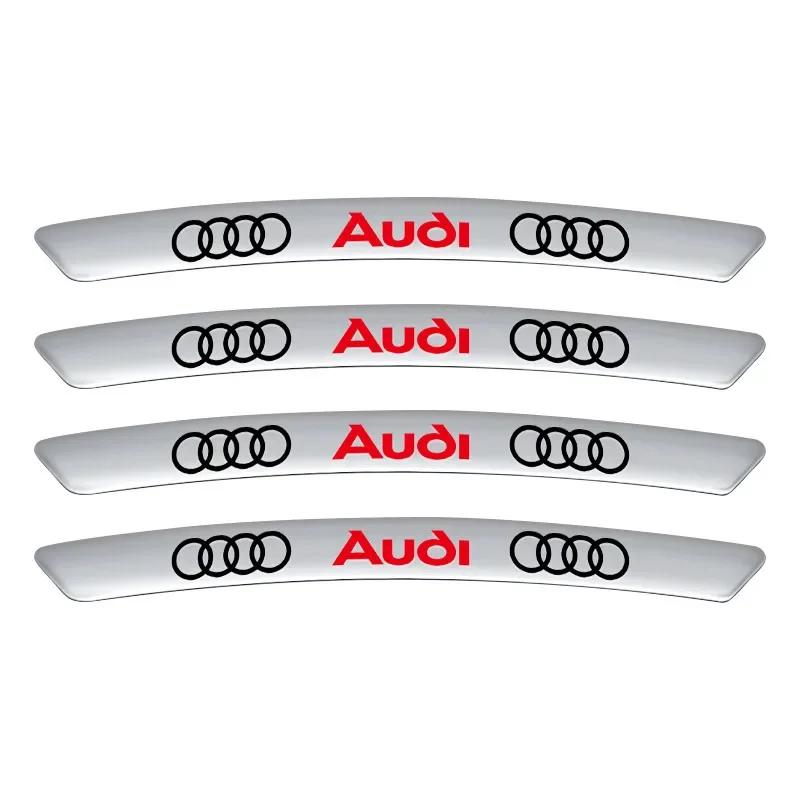 2026 4pcs Aluminum Wheel Rims Racing Stickers Badge Auto Decor Car Styling For AQ4 A5 A3 A4 A6 A7 A8 Q2 Q7 Q3 Q5 Q8 B5 B6 B7 B8 B9