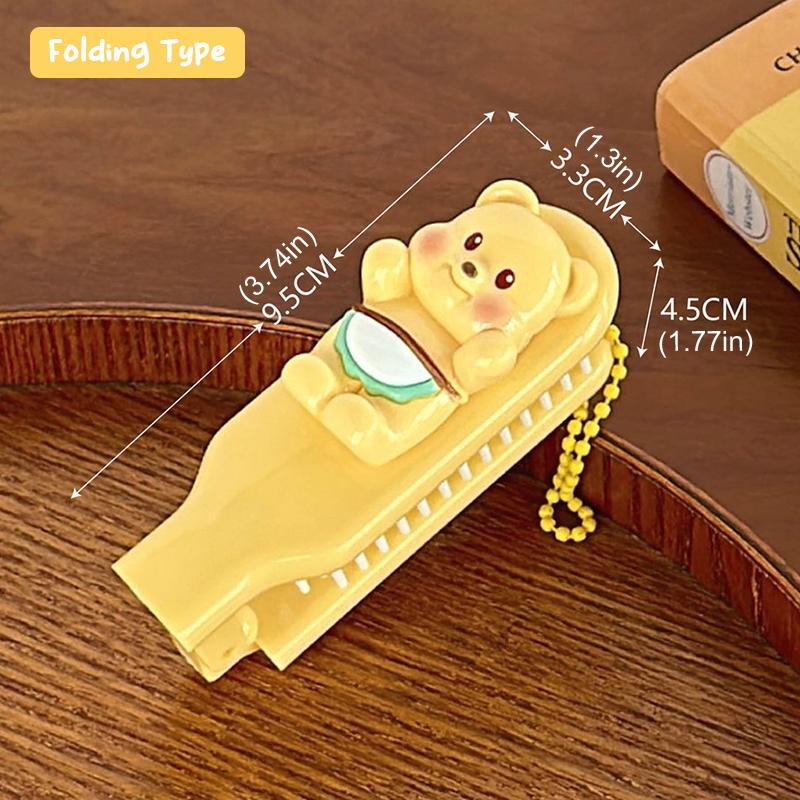 Cute Butter Bear Foldable Head Massage Combs Cartoon Portable Airbag Hair Comb Hair Brush Folding Massage Comb Styling Tools