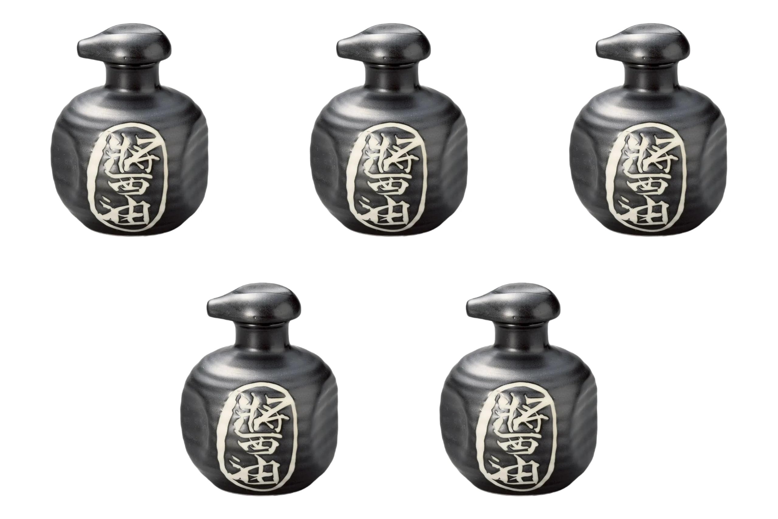 

Set of 5 Tenmoku Soy Sauce Soup Bowls x Soup Bowl Setomonohonpo [8 9.8cm (180cc)]