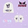 Kuromi Knit Hat & Gloves Set for Teens - Warm, Stylish & Fun