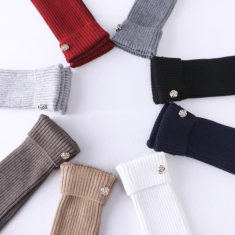 Cashmere Blend Women's Solid Color Knitted Socks with Nail Buckle Grip Edge for Winter Soft Warmth Stacking Ideal for Snow Boots
