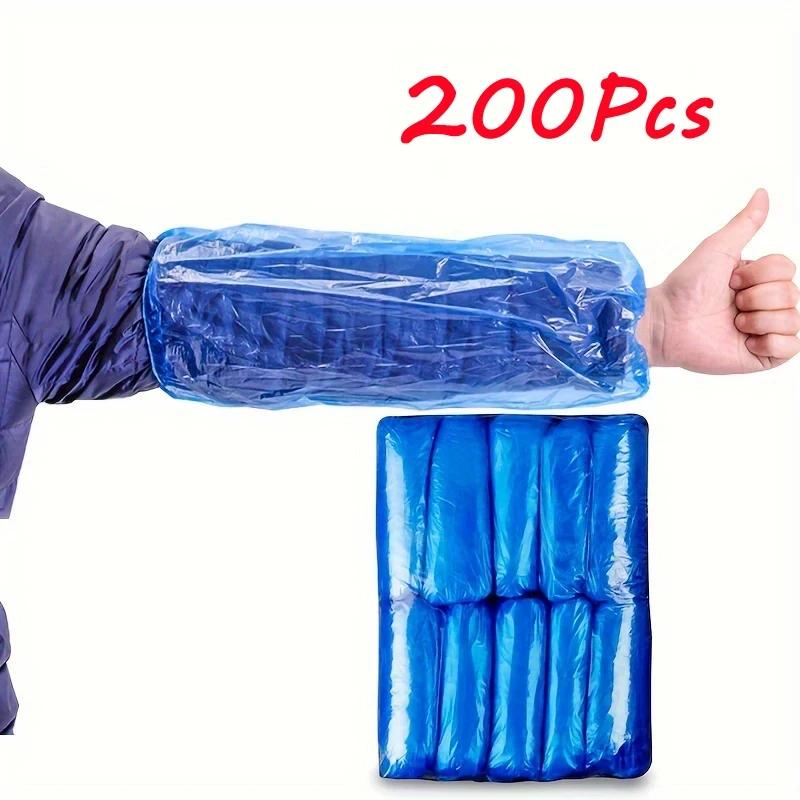 100Pcs/200Pcs Disposable Plastic PE Sleeve Sleeves Waterproof And Oil-Proof Enlarged And Thickened With Elastic Sleeves