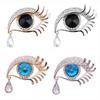 Modische tränenreiche großäugige Kristallbrosche Diamantbesetzte lange Wimpern Auge und Brustblumen UNISEX Bankettkleider Accessoires