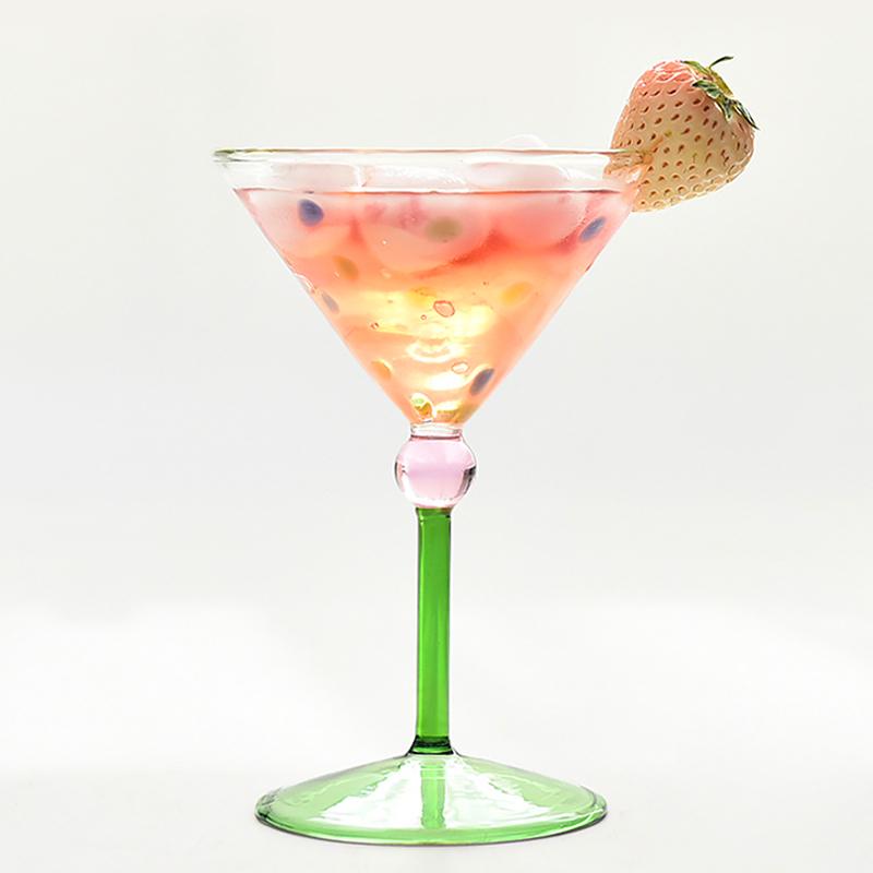 1 ks Barevný blokování Hravý Skleněný Pohár na Vysokém Podpatku Šálek na Kávu Stolní Nádobí Čajový Dýchánek Pohár Dárek Sklenice na Víno Elegantní 150ml