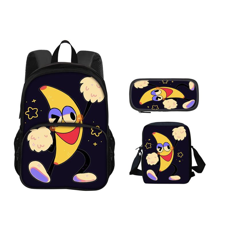 Shovelware Brain Game Ensemble de 3 pièces avec Sac à Dos à Poche Frontale Sac à Dos pour Enfants Sacs à Bandoulière Trousse à Crayons Sacs d'École pour Étudiants Rucksack