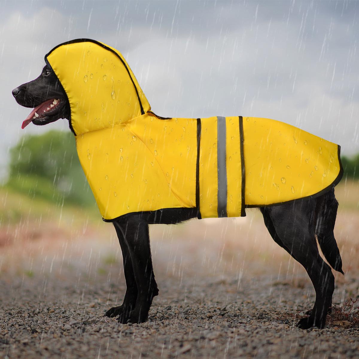 

Reflective Dog Raincoat for Small, Medium, and Large Dogs - Pet Rain Cape XS жовтий