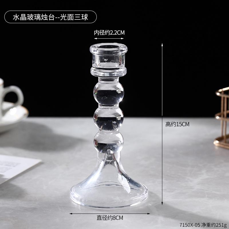 Nordic Simple Crystal Glass Candlesticks Are for Table Weddings Light Luxury Romantic Atmosphere Decorations Photo Props