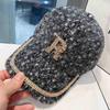 Hat Women's Autumn and Winter Versatile Trend Rhinestone Alphabet Baseball Cap Fashion Plush Warm Cap Women's Winter