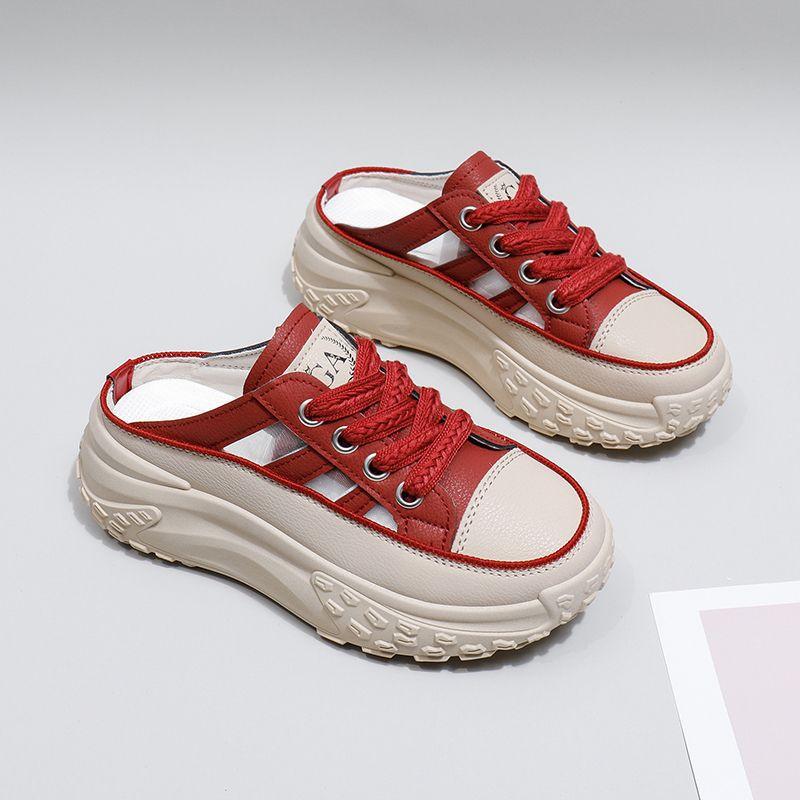 Beige Short Boots Heightened 7CM Thick-soled Wedge Heel High-top Women's Shoes Casual Side Zipper Women's Shoes Autumn and Winter Sandals Breathable