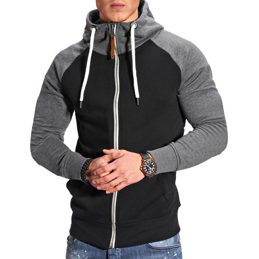 Europäisches Herren Color Block Sport-Sweatshirt - Lässiger Raglanärmel-Cardigan