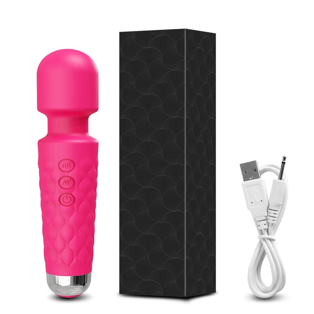 20 Modes Powerful Vibrator Magic Wand Female G-spot Massager USB Rechargeable Female Adult Erotica Products Sex Toy for Women