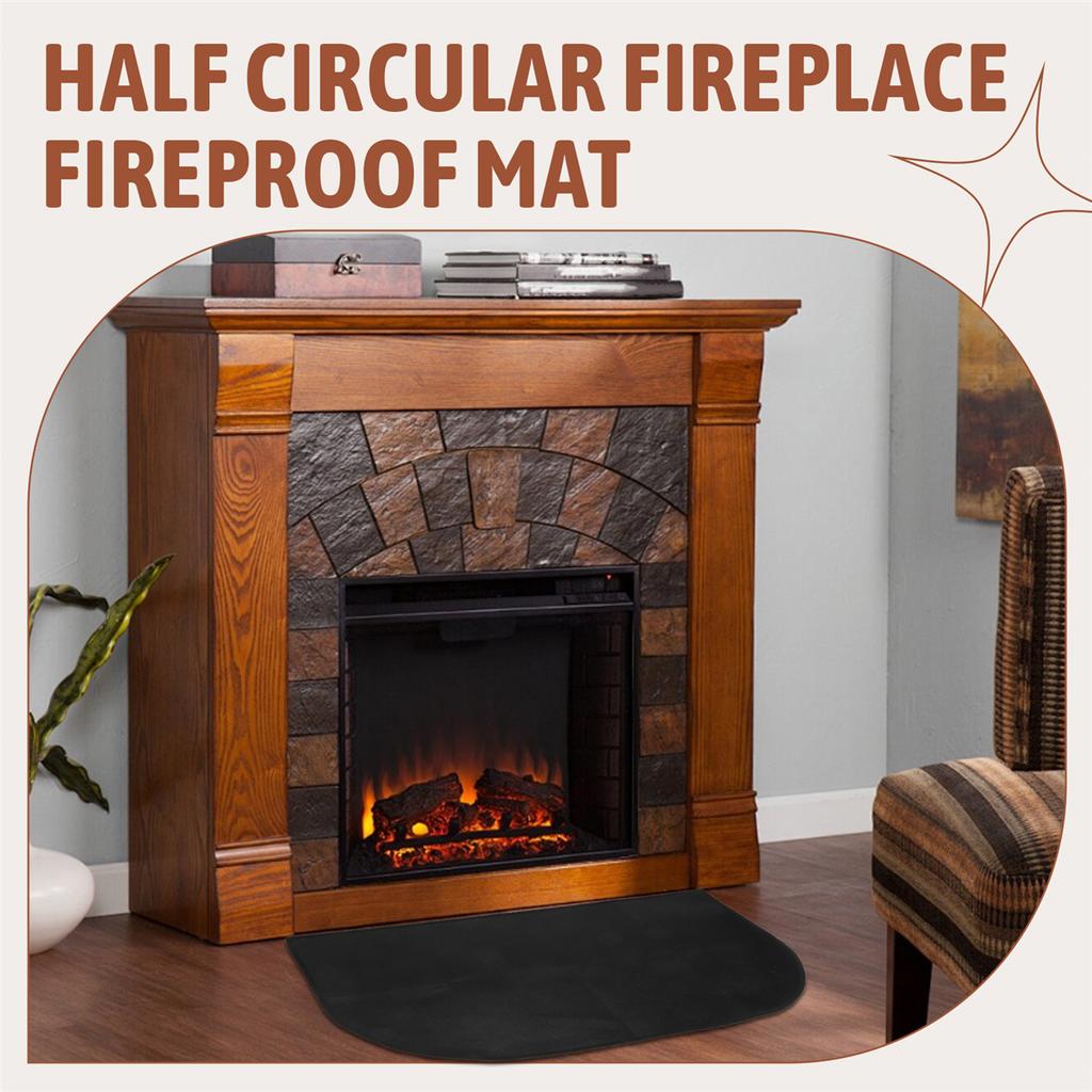 2025+ Semicircular Fireplace Fireproof Mat Fireplace Flame Retardant Mat Fireplace Insulation Blanket