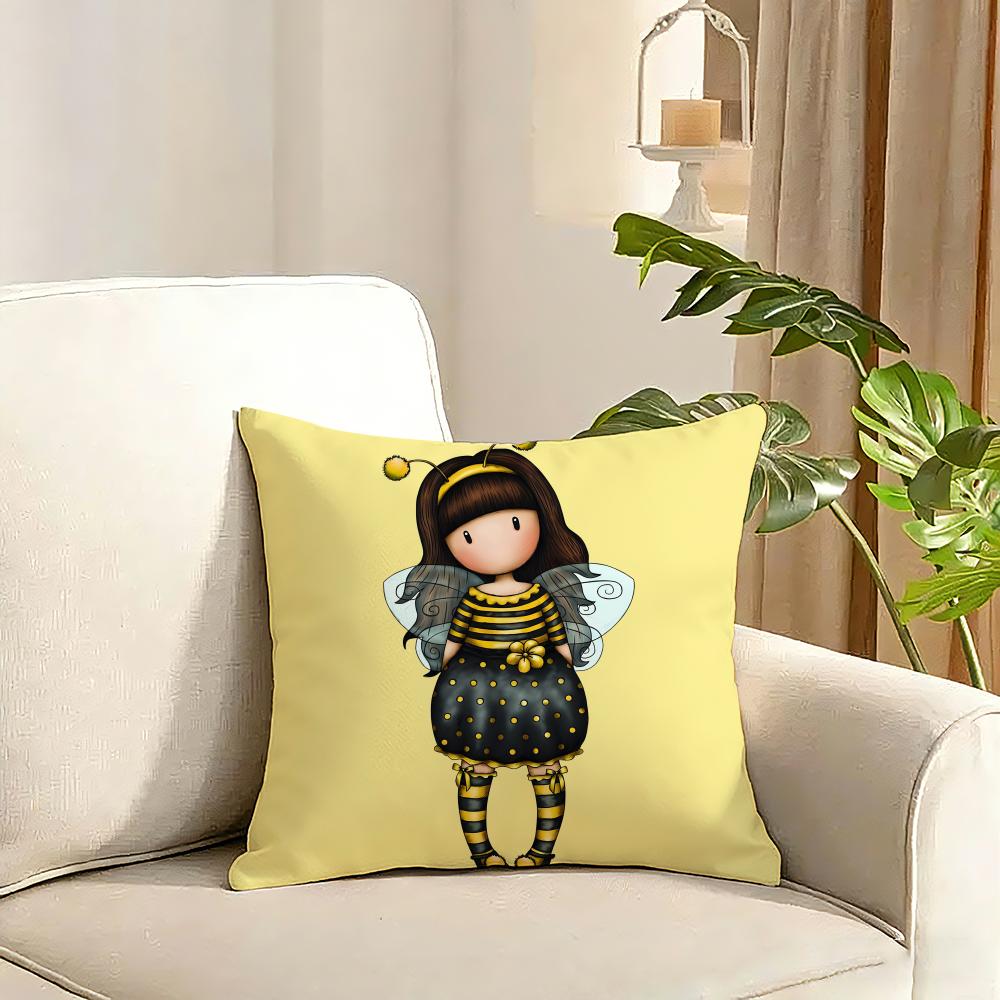 Suzanne Woolcott santoro Gorjuss Cushion Cover Reversible Plush Pillow Cover Soft Fluffy Home Decor for Sofa Bedroom
