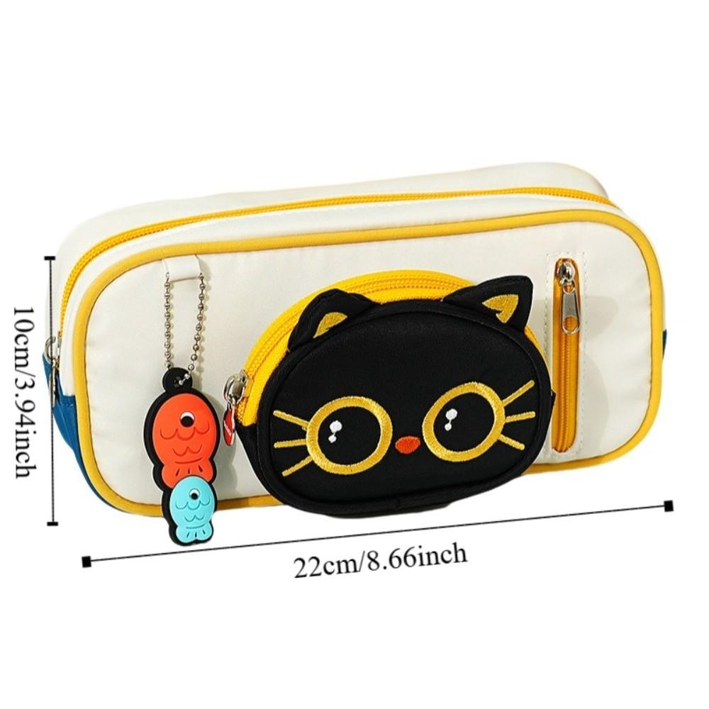 Cartoon Pencil Case Portable Pen Box Stylish Accessory 3D Cat Pen Bag  Office