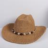 Popolare Cappello di Paglia Classico Western da Cowboy Estivo Vuoto con Ampia Tesa Cappello da Sole Cappello di Paglia Intrecciato a Mano