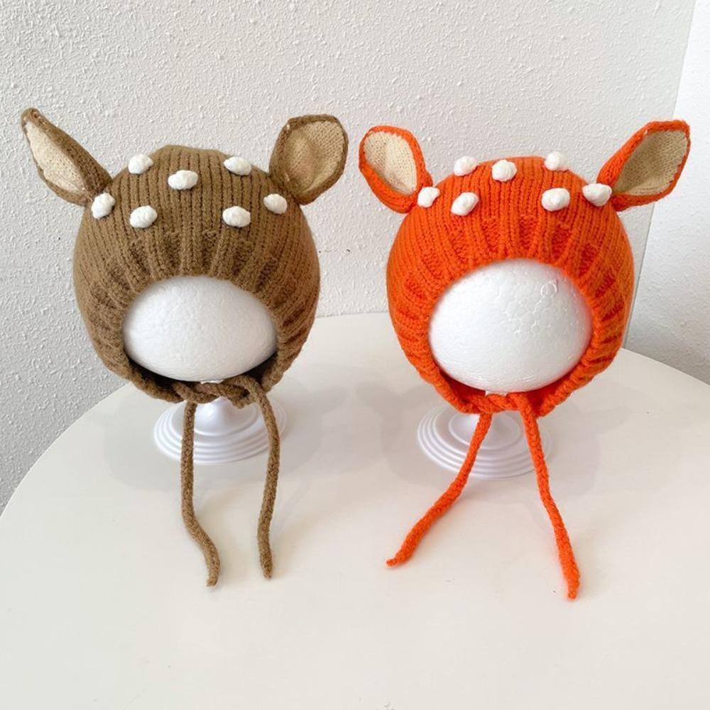 Adorable Infant Knitted Hat Soft Baby Beanie Cap New Deerlet Baby Hats Winter