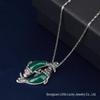 Jade Angel Ethnic Necklace: Thai Silver with Synthetic Agate, Cat's Eye, Moonstone & S925 Sterling Silver Pendant