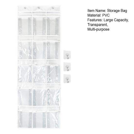 Organizer na buty do zawieszenia na drzwiach 15 kieszeni Przezroczysty wiszący organizer na drzwi Oszczędzająca miejsce torba do przechowywania butów, zabawek, przyborów toaletowych
