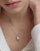 Hyeres Lor Volume Square Silver (W) H Bar Necklace M Hl5N61501W9500