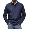 Men's Long Sleeve Polo Shirt Button Collar Solid Casual Smart Top