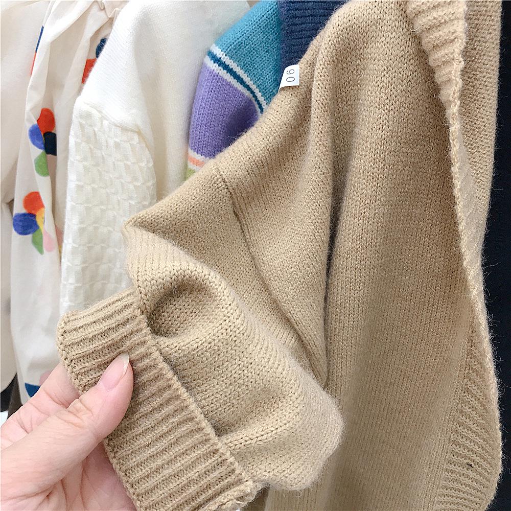 Girls' Hooded Extra Long Knitted Cardigan Sweater - Children's Solid Color Autumn Coat