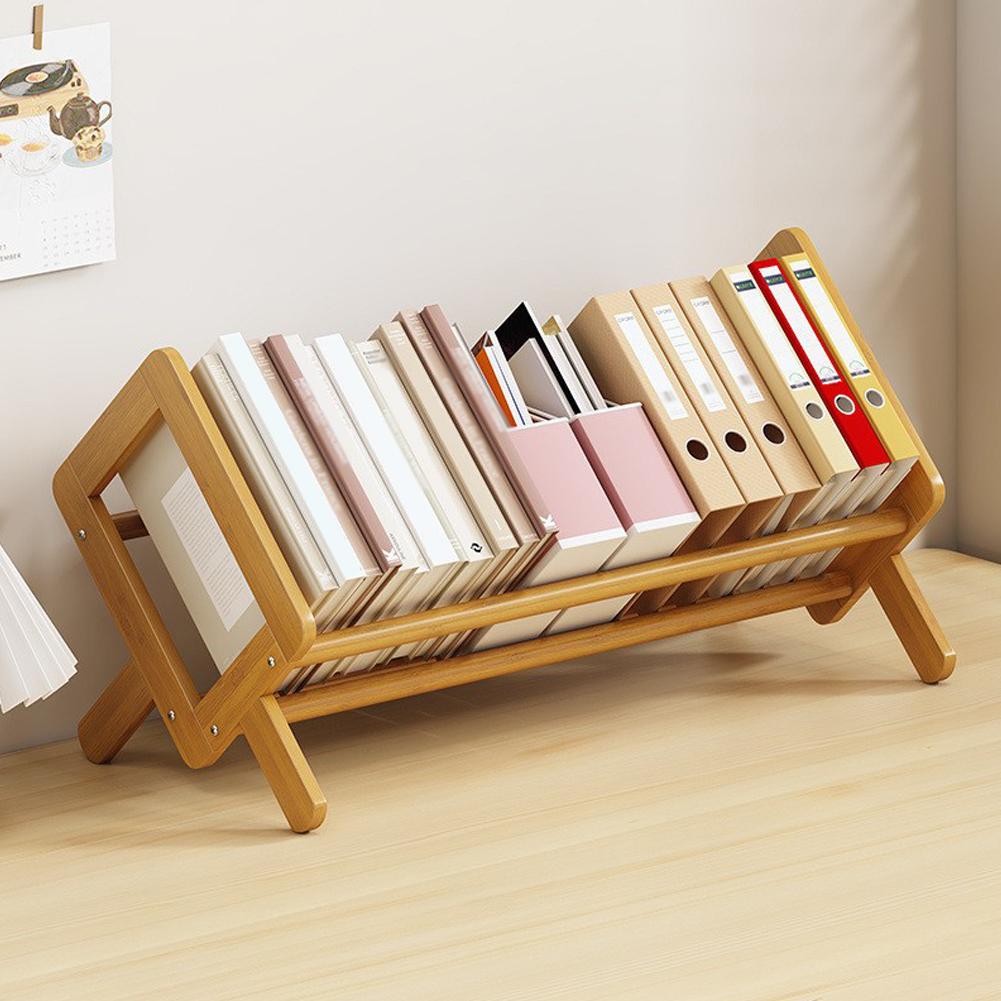 Solid Wood Small Bookshelf 33-50cm Simple Office Desktop Bedside Storage Rack for Children's Room