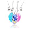 Romantische Beste Freunde Honig Liebe Paar Anhänger Halskette 2 Stück/Set Regenbogen Gebrochenes Herz BFF Gute Freunde Freundschaft Schmuck Geschenk