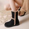 Non-slip and Cold-proof Medium Boots Snow Boots Women's 2025 Winter New Fashion Velvet Thickened Not Tired Feet Warm Cotton Shoes
