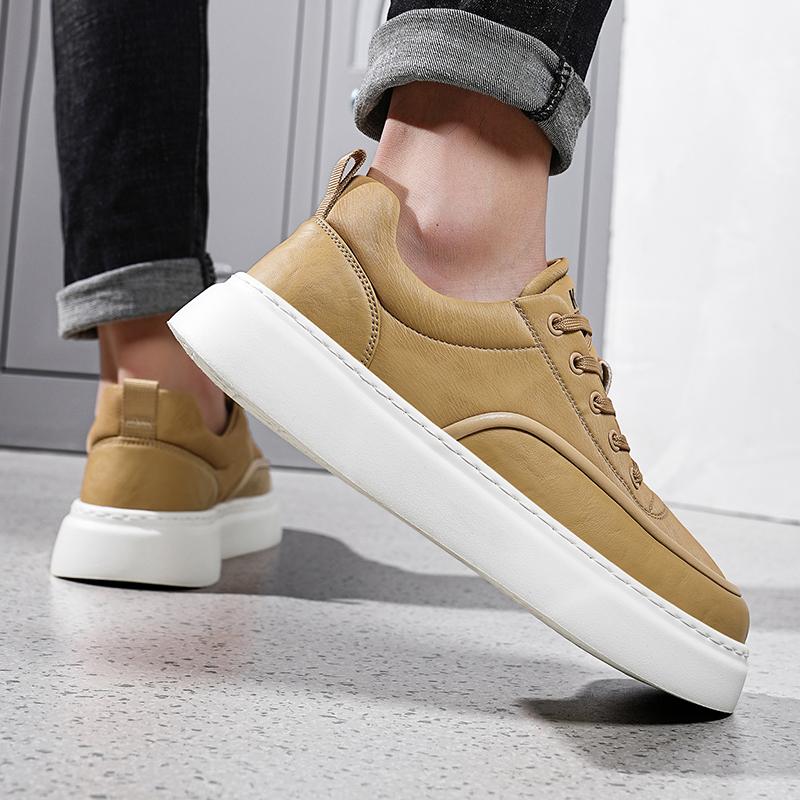 Mens Shoes Lace Up Flats Casual Platform Leather Fashion Sneakers Outdoor Driving Tennis Luxury Trainers Leather Shoes Men