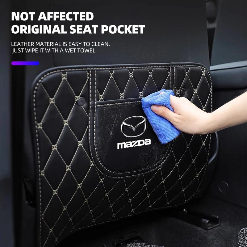 For Mazda Seteryggbeskytter PU-skinn Anti-sparkeplate Vanntett Deksel For Mazda Demio CX-5 Axela MX-5 CX-30 Skyactiv Auto