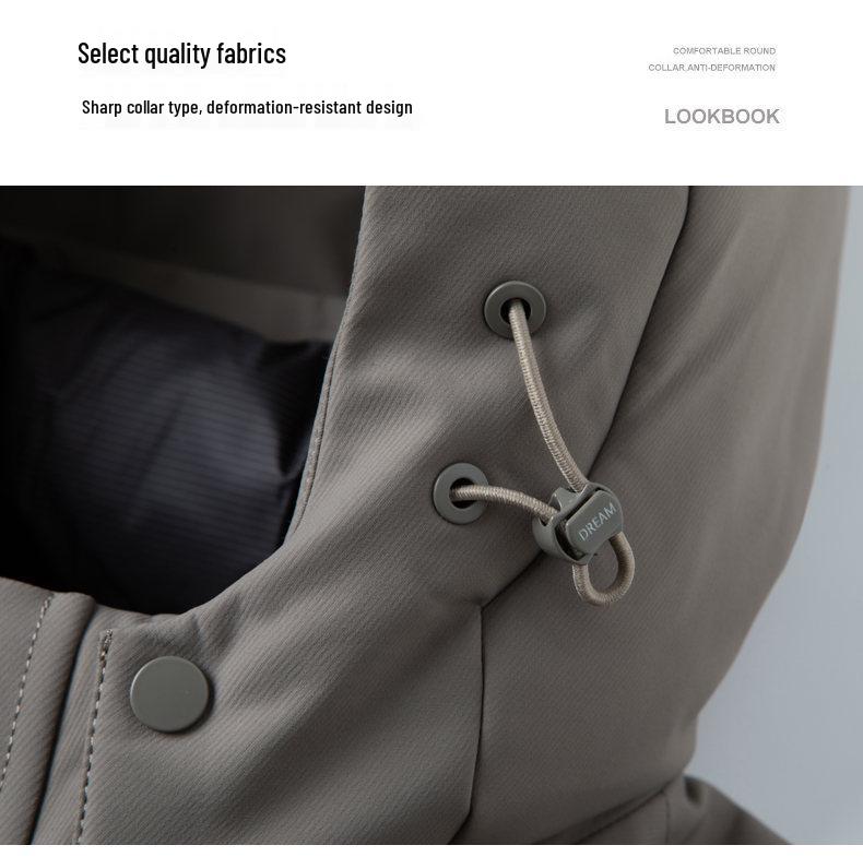 Men's Hooded Down Jacket with Removable Liner, 3-in-1 Design for Middle-Aged and Elderly.