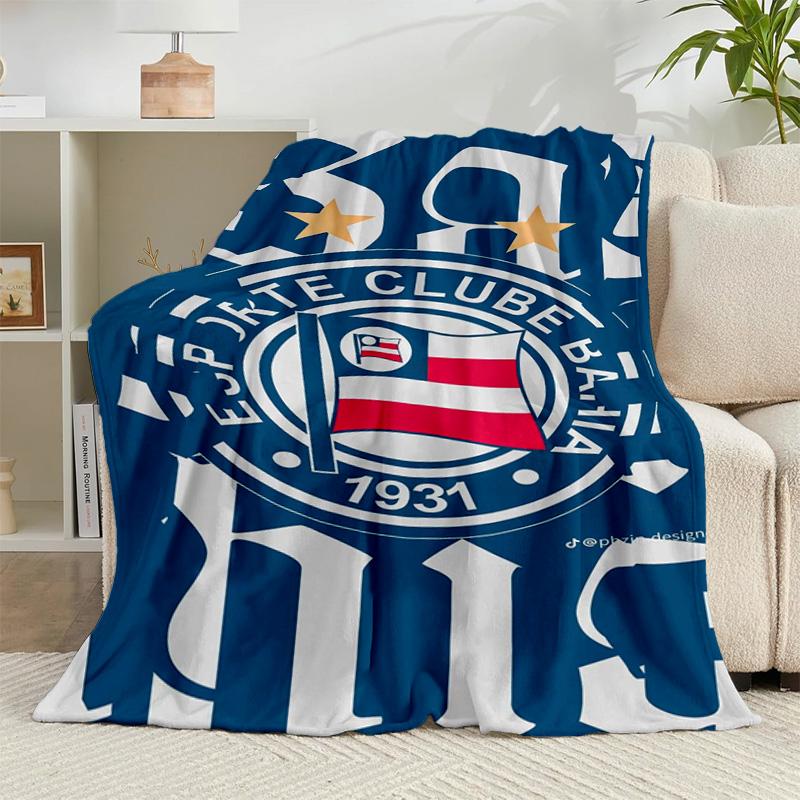 1PC Football Club Emblem Flannel Blanket Gift, Suitable for Both Men And Women, Soft Ideal for Beds And Sofa, Birthday Or Christmas Gift