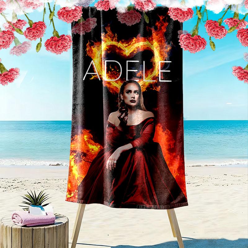 Adele Melody Print Beach Towel, Large Soft Quick Dry Towel for Beach Camping Swimming