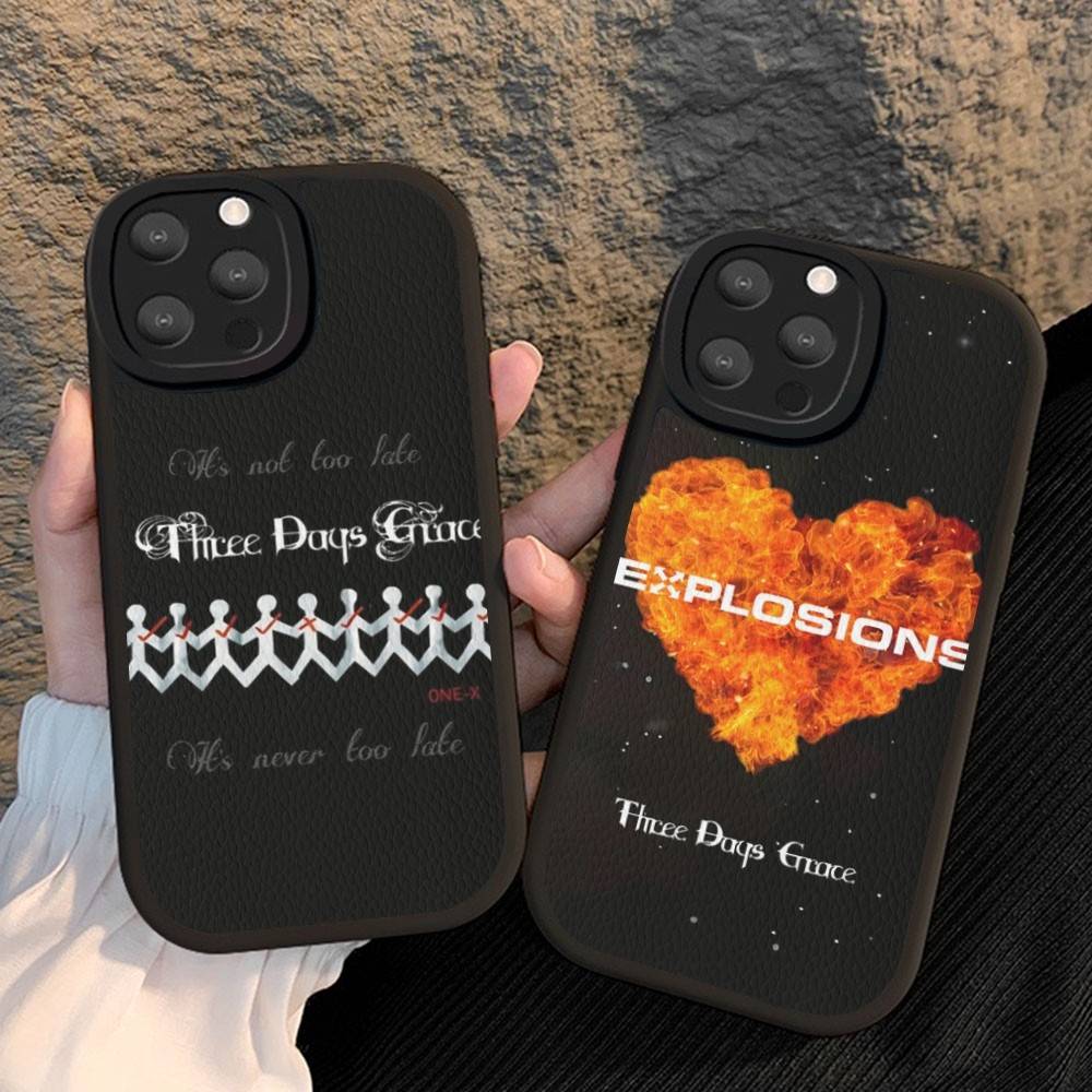 Classic Vintage Three Days Grace Band Phone Case For IPhone 16 15 14 11 12 13 Pro Max Plus Back Leather Shell
