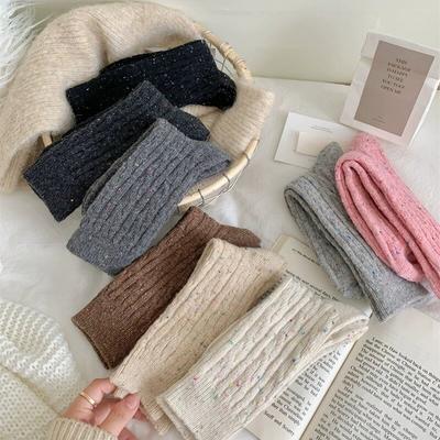 Women's Winter Socks New Novelty Fashion Japanese Style Casual Crew Socks Warm Striped Autumn Simple Wool Socks for Girls Trendy