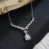 2026 Modern Inlaid Zirconia Sugar Cube Necklace: Women's European & American Style, Simple & Versatile Clavicle Chain Design