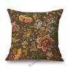 Pink Red Orange Beautiful Flower Pattern Wallpaper Art Design Sofa Decoration Pillow Case Cotton Linen Chair Cushion Cover