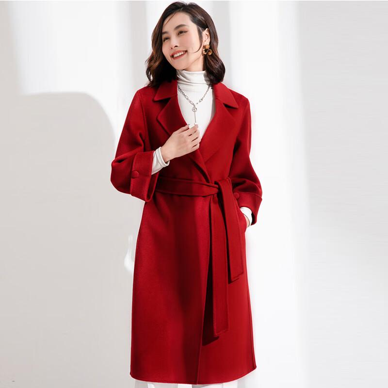 

Женское двустороннее пальто средней длины из чистой шерсти M