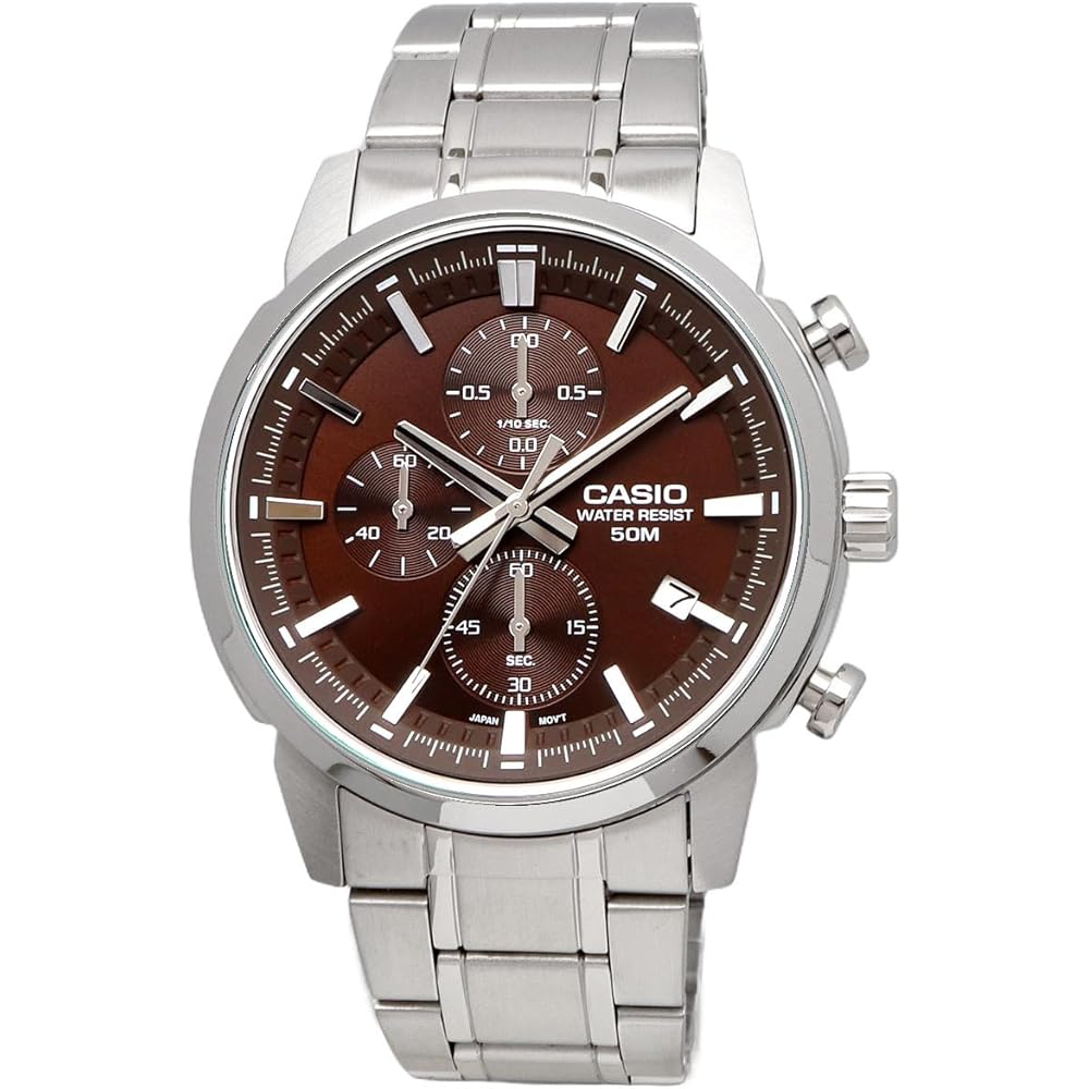 Casio Standard Men's Quartz Watch 1/10 Second Chronograph Brown MTP-E510D-5AV