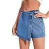 Hot Models Have A+ Pictures TEMU Xiyin Slit Women's Net Version Denim Short Skirt Pants Cotton