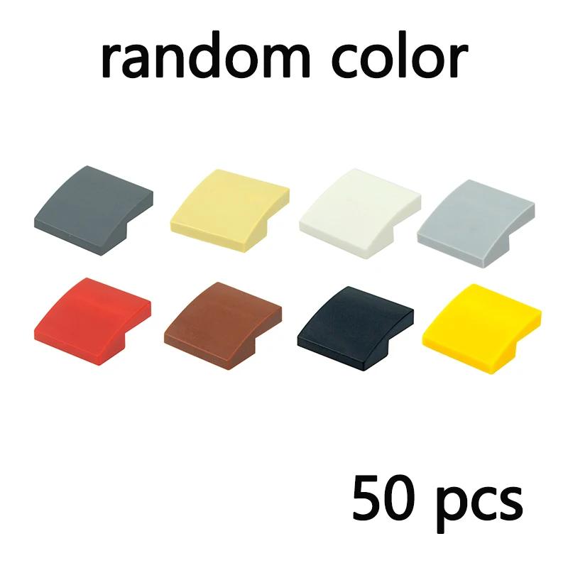 50pcs Assembles Particles Slope Curved 2x2 Building Blocks DIY Bricks Educational MOC Tech Parts Toys Compatible with 15068