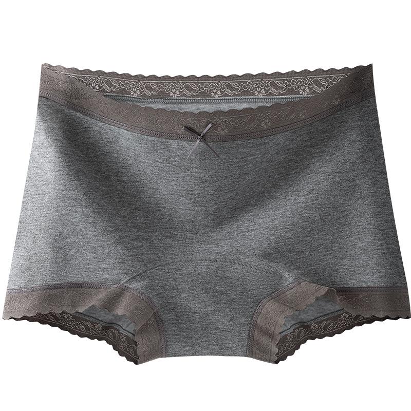 Large Size Female Spring and Autumn Pure Cotton 10A Antibacterial Crotch Full Hip Comfortable Breathable Small Flat Angle Briefs