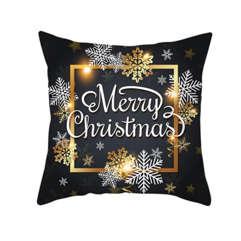 Merry Christmas Decorative Printing Cushion Cover for Christmas Home Living Room Sofa Decoration Polyester Pillow Cover