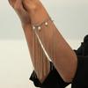 Creative Pearls Long Tassel Simple Handmade Chain Bracelet for Women Unique Temperament Metal Bracelets Charm Jewelry