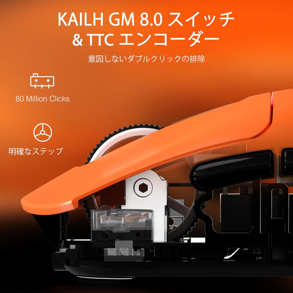 X ATTACK SHARK X3 Gaming Wireless USB Optical Sensor Up To 26000 Compatible with Ergonomic Orange A.JAZZ Ultra-Lightweight Mouse, 49g,